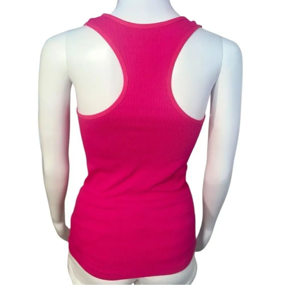 Pink Waffle Stretch Yoga Racerback Top - Picture 4 of 8